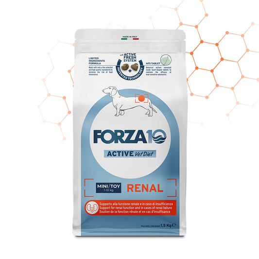 Forza10 - Crocchette Renal per Cani di Piccole Dimensioni con problemi Renali Active Mini Toy 1,5 Kg