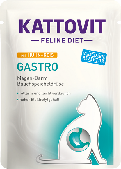 Kattovit - Buste di Umido per Gatti con problemi gastrici Feline Diet GASTRO 85g