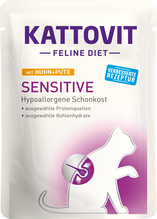 Kattovit - Buste di Umido per Gatti con Intolleranze Alimentari Sensitive 85g