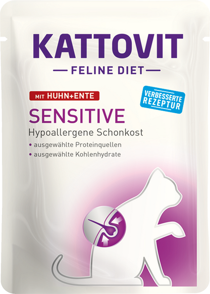 Kattovit - Buste di Umido per Gatti con Intolleranze Alimentari Sensitive 85g