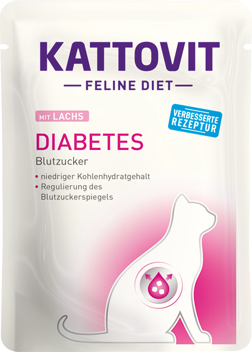 Kattovit - Buste di Umido per Gatti con Diabete Diabetes Salmone 85g