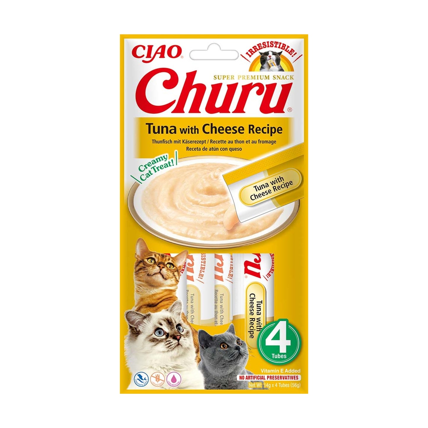 Inaba Ciao - Churu Snack Morbido in Crema per Gatti Adulti 4x14 g