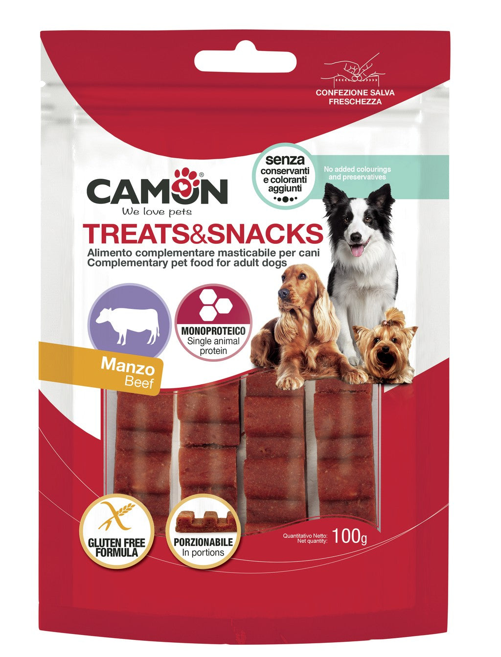 Camon - Snack a dente di squalo per Cani MONOPROTEICI Treats & Snack 100g