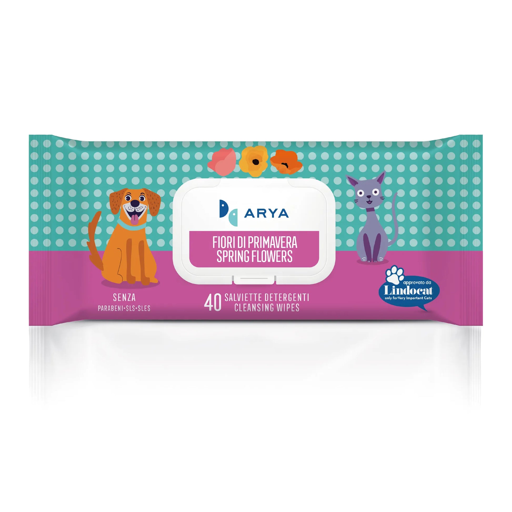 salviettine umidificate per cani e gatti, salviettine igieniche per animali, salviettine delicate per cani, salviettine profumate per gatti, salviettine Arya pet care, igiene quotidiana animali domestici, pulizia cane e gatto, salviettine per zampe cane, salviettine per pelo gatto