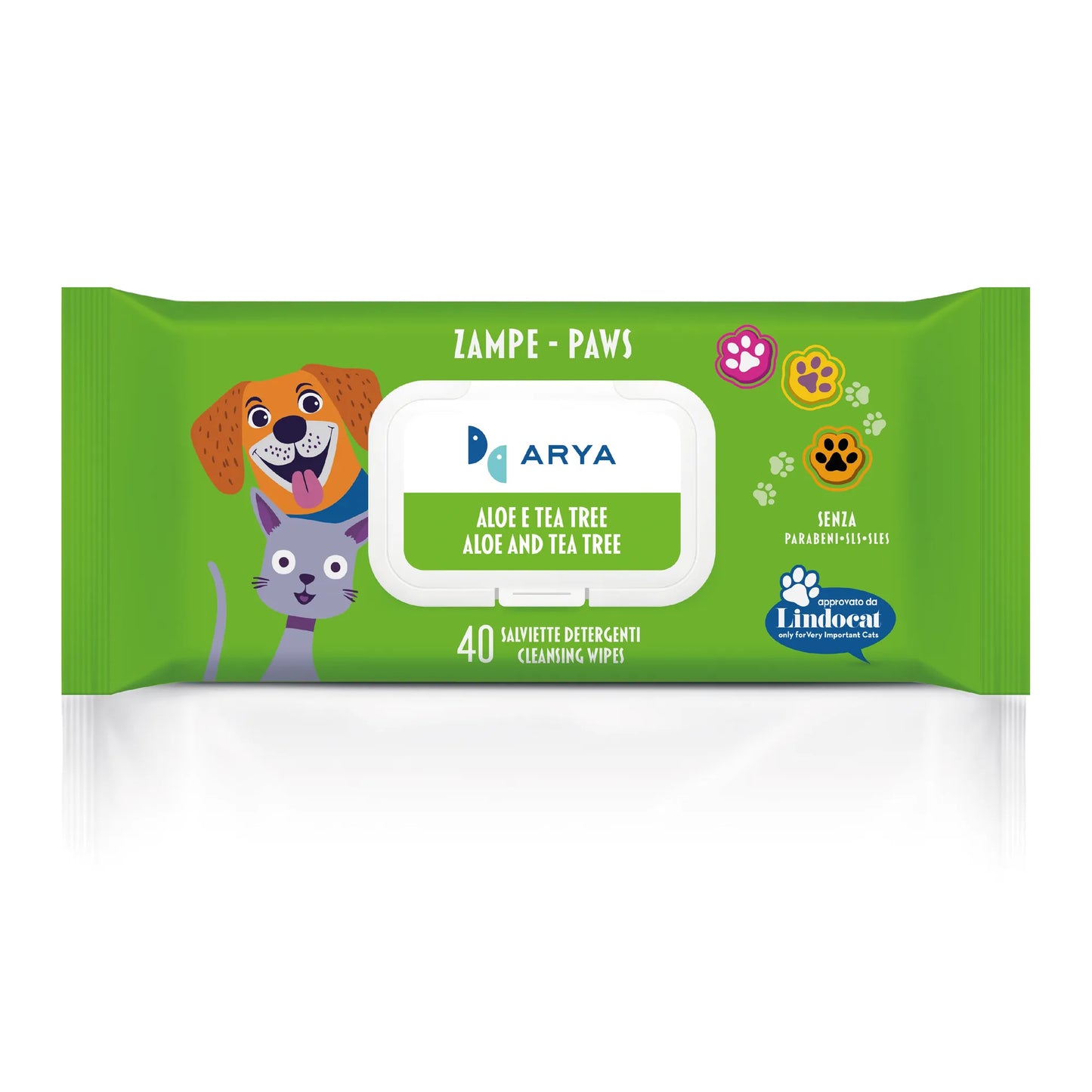 salviettine umidificate per cani e gatti, salviettine igieniche per animali, salviettine delicate per cani, salviettine profumate per gatti, salviettine Arya pet care, igiene quotidiana animali domestici, pulizia cane e gatto, salviettine per zampe cane, salviettine per pelo gatto