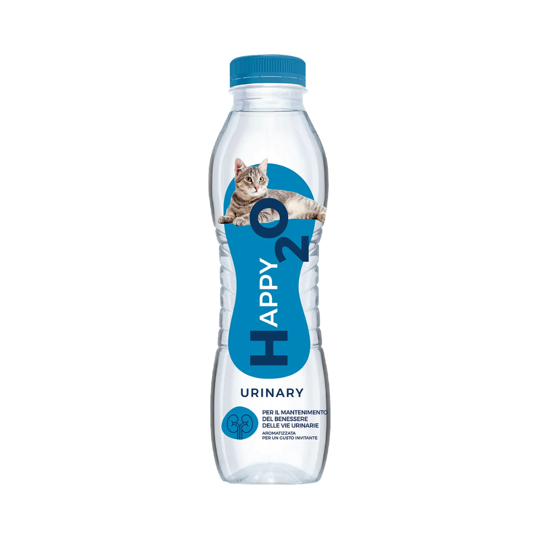 Acqua gatto, acqua per gatto, acqua per gatti, acqua gatti, Happy2O Urinary, Happy2O Urinary gatto, Happy2O gatto, acqua per gatti urinary, idratazione gatto, supporto vie urinarie gatto, benessere urinario gatto, salute vescica gatto, acqua aromatizzata per gatti, DL-metionina gatto, glucosamina gatto, pH urinario gatto, acqua per gatto sterilizzato, Happy2O 500 ml