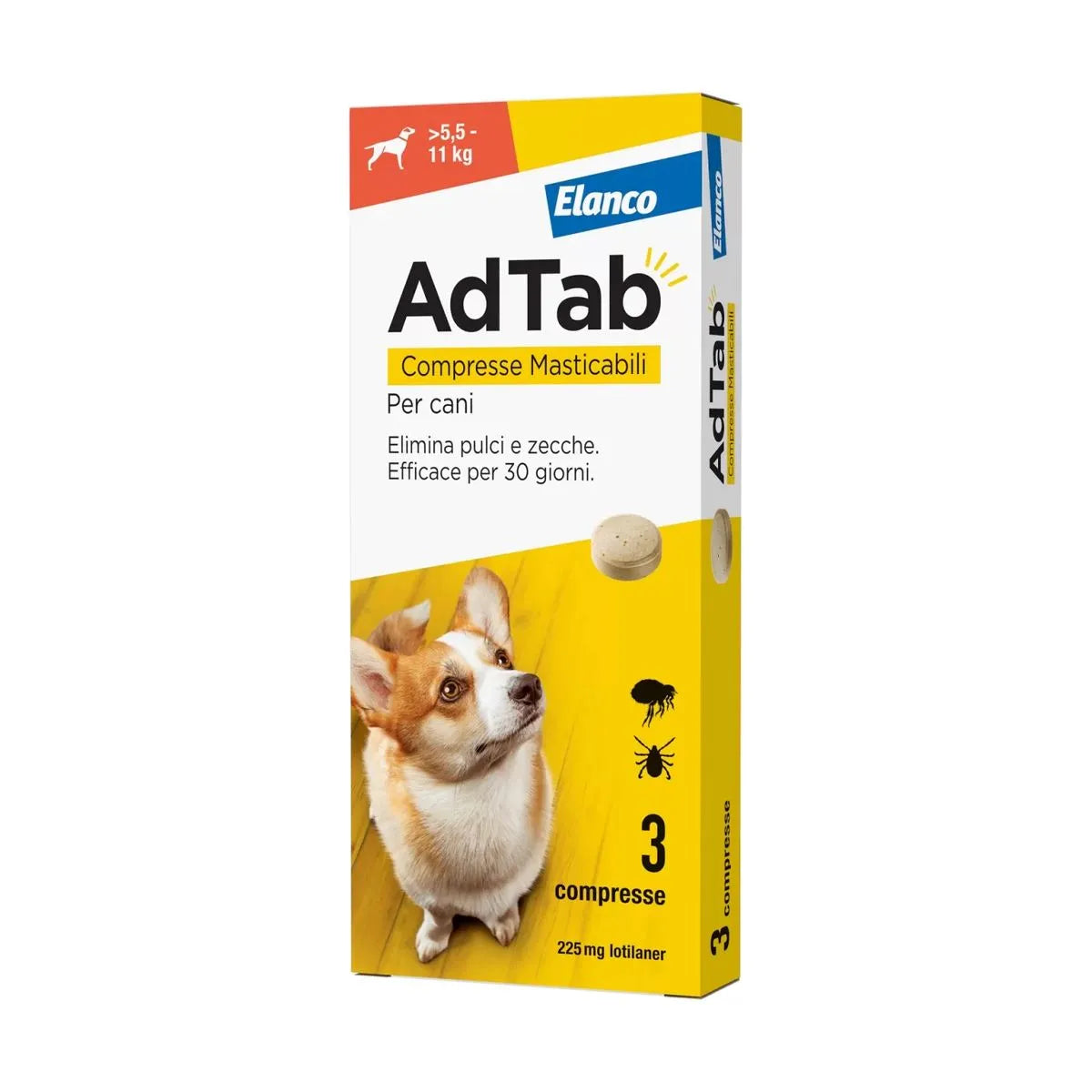 AdTab - Compresse Masticabili Antiparassitarie per Cani