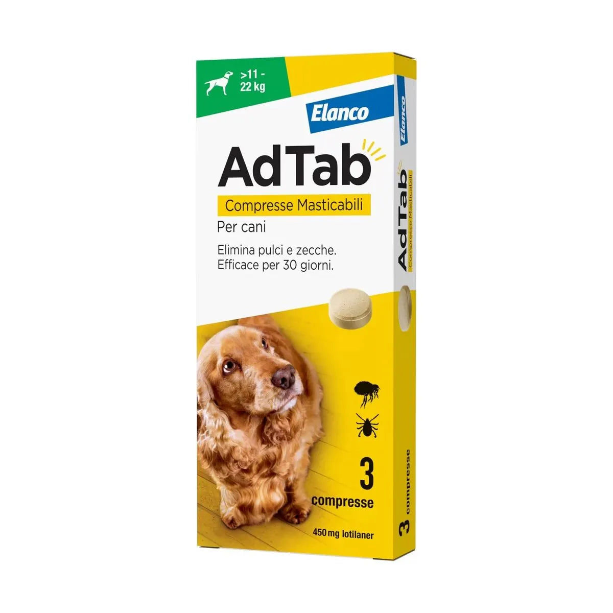 AdTab - Compresse Masticabili Antiparassitarie per Cani