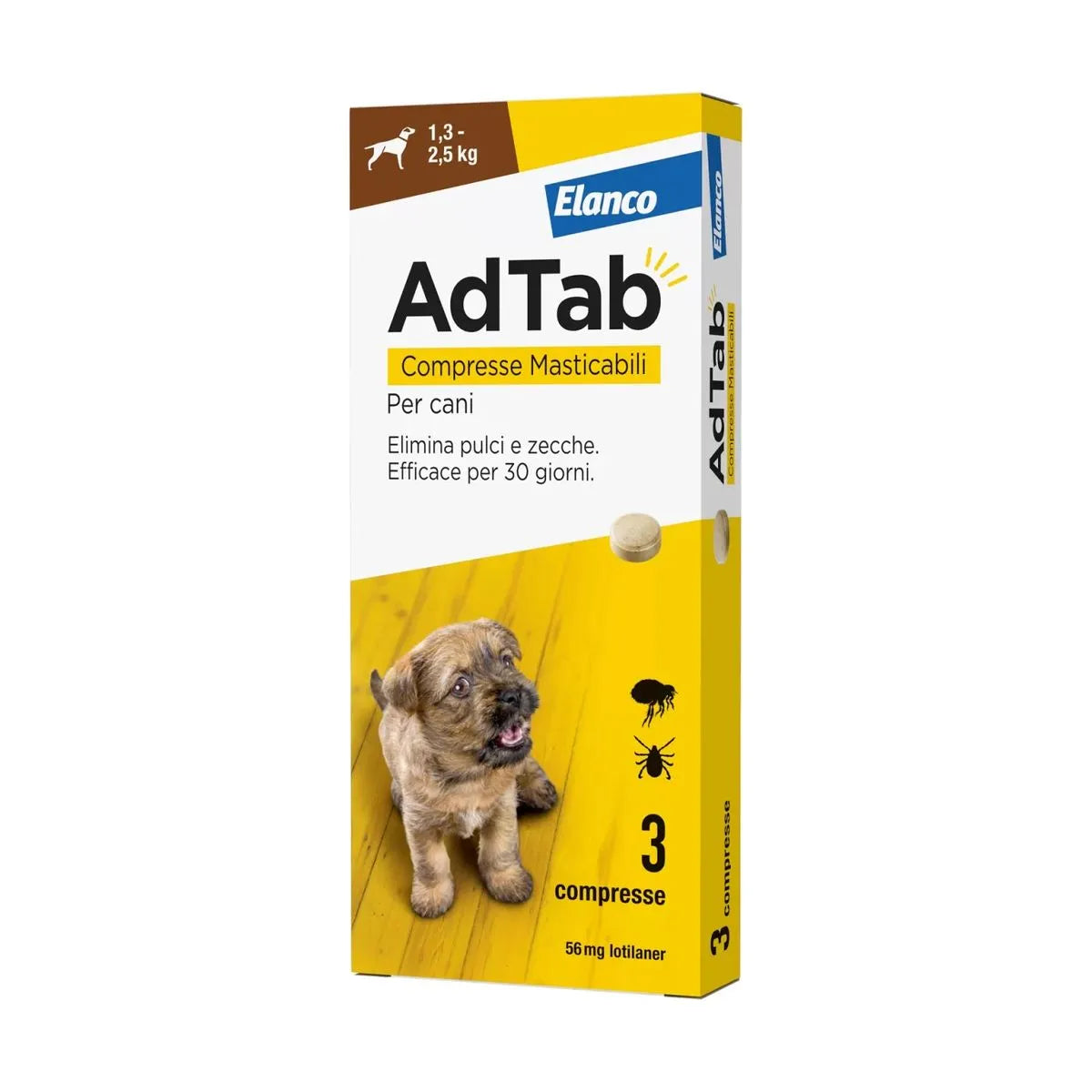 AdTab - Compresse Masticabili Antiparassitarie per Cani