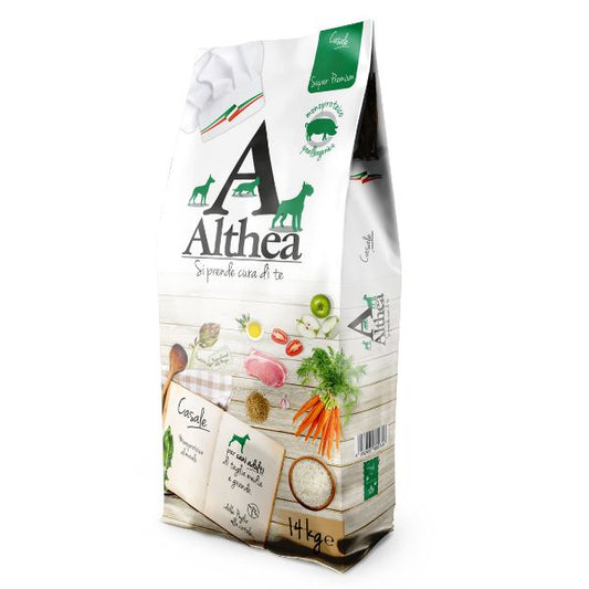 crocchette monoproteiche cane al maiale, crocchette ipoallergeniche cane, crocchette maiale cane Puglia, alimento completo cane sensibile, crocchette con omega 3 e 6 cane, crocchette naturali cane intollerante, Althea Super Premium Casale