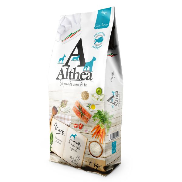 Crocchette monoproteiche cane salmone, Alimento ipoallergenico cane, Crocchette con omega 3 e 6, Cibo secco cane naturale, Made in Puglia crocchette, Althea Mare monoproteico
