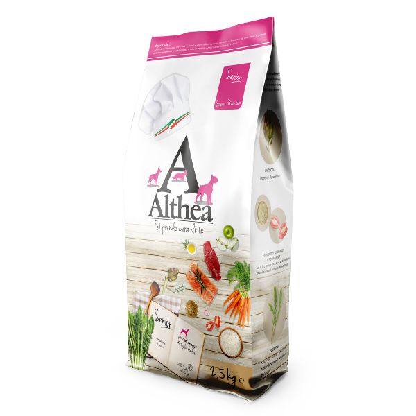 crocchette senior cane anziano, cibo cane anziano con glucosamina, crocchette per articolazioni cane anziano, alimento per cani anziani made in Puglia, crocchette con condroitina e glucosamina cane, crocchette con omega 3 e 6, Althea Super Premium Senior