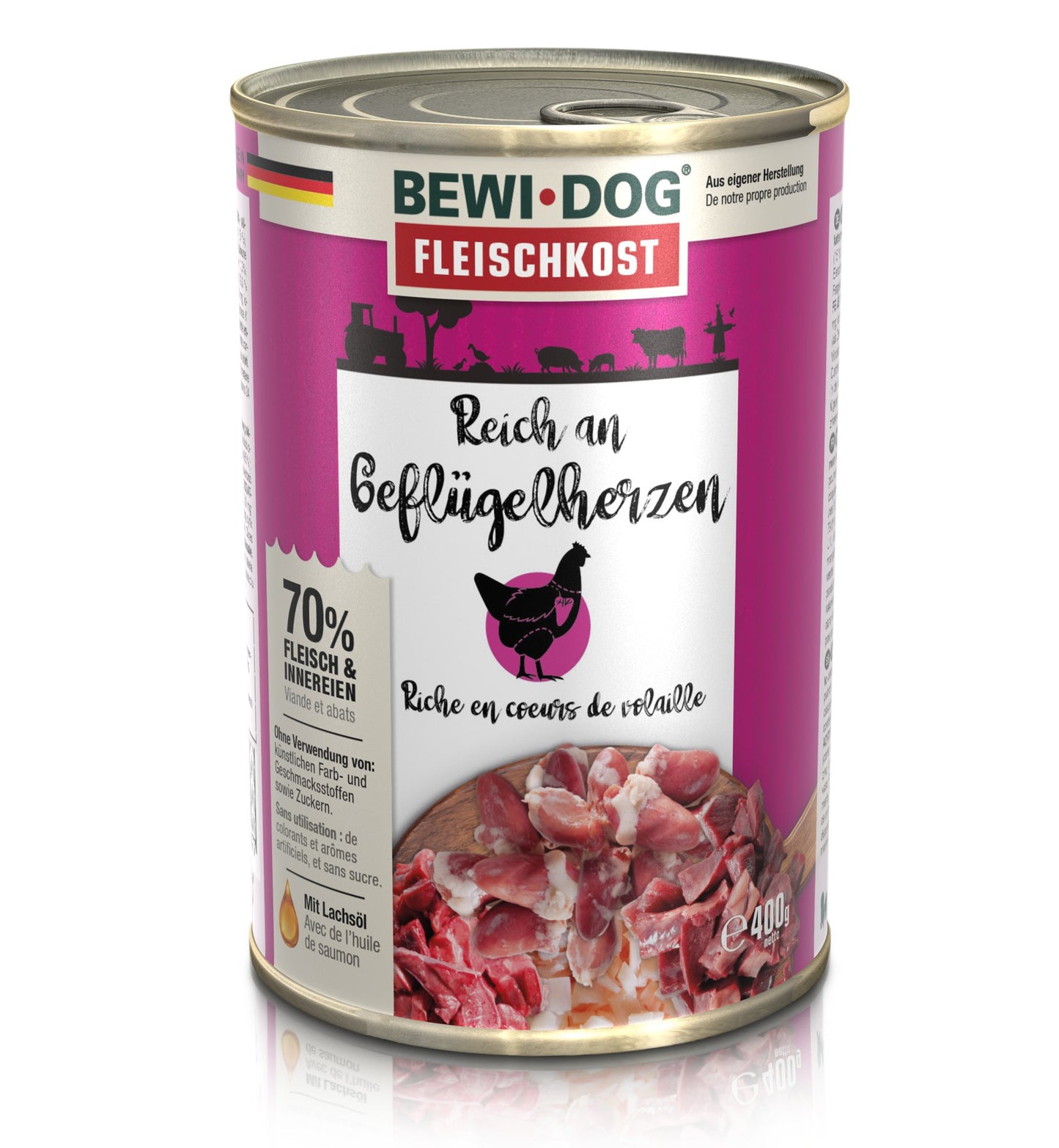 Bewi Dog - Lattina di Carne di MUSCOLO per Cani Senza Cereali umido 400g