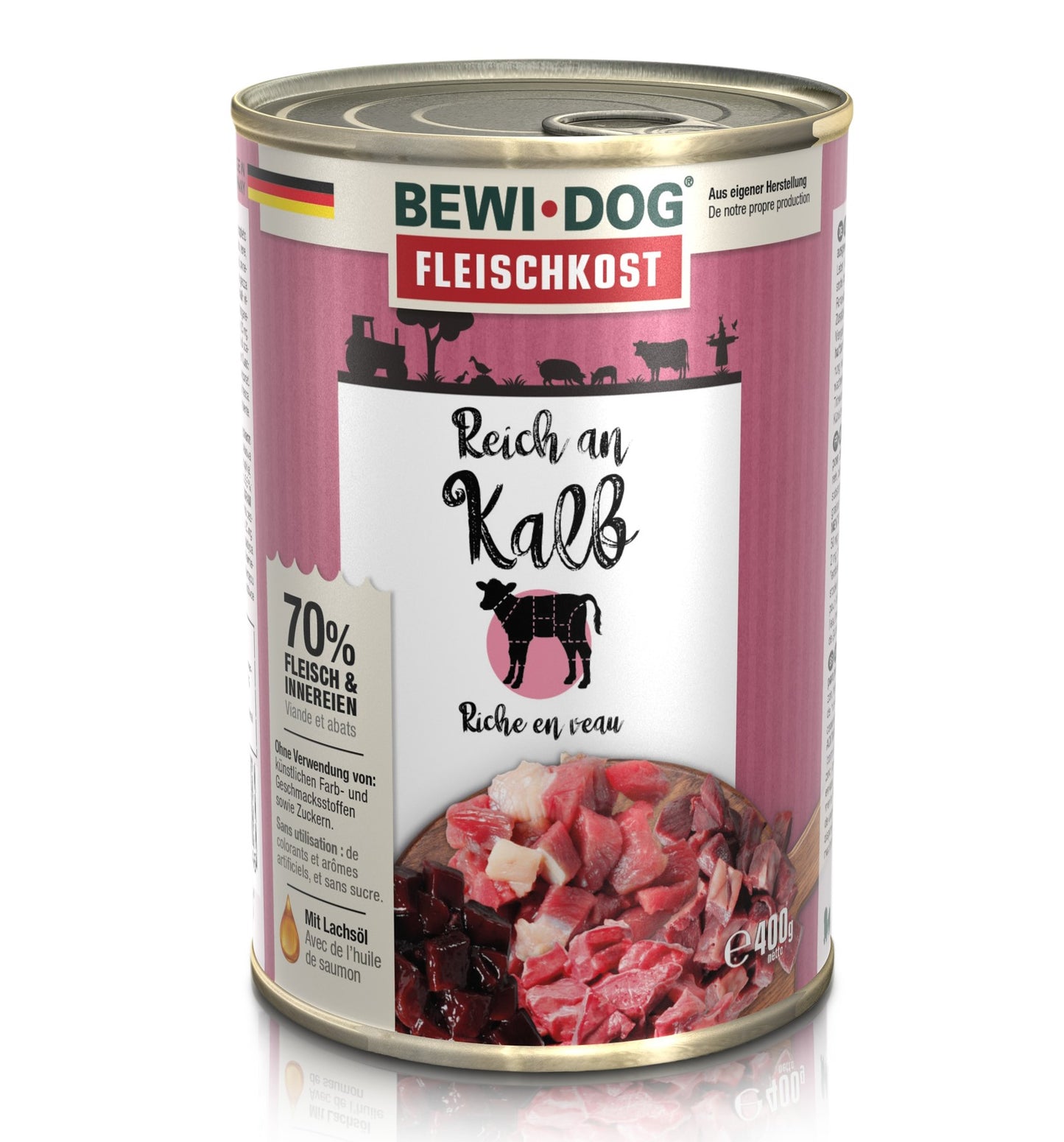 Bewi Dog - Lattina di Carne di MUSCOLO per Cani Senza Cereali umido 400g
