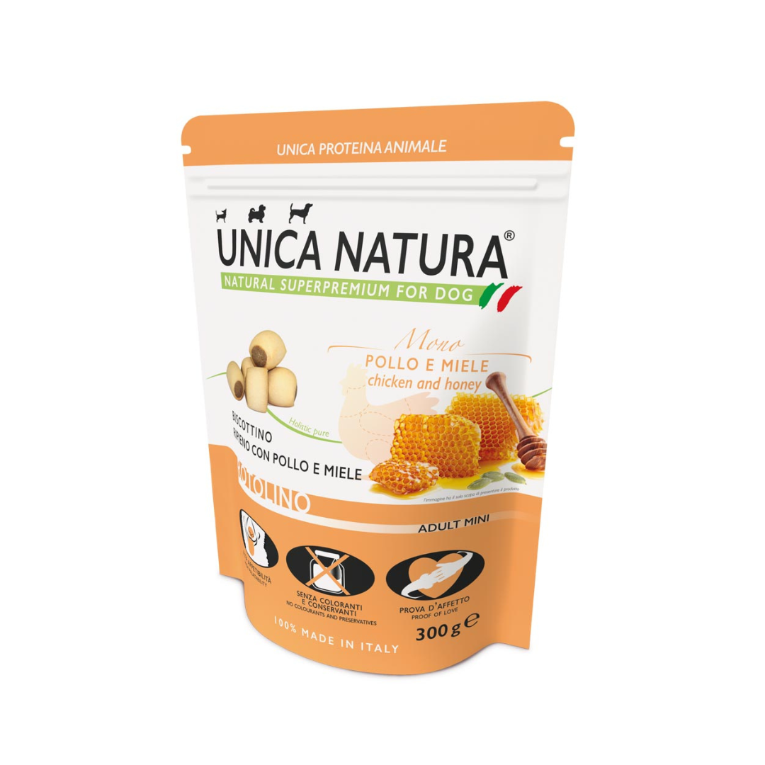 Biscotto Cane Unica Natura Biscotto Monoproteico per Cani Adulti 300g
