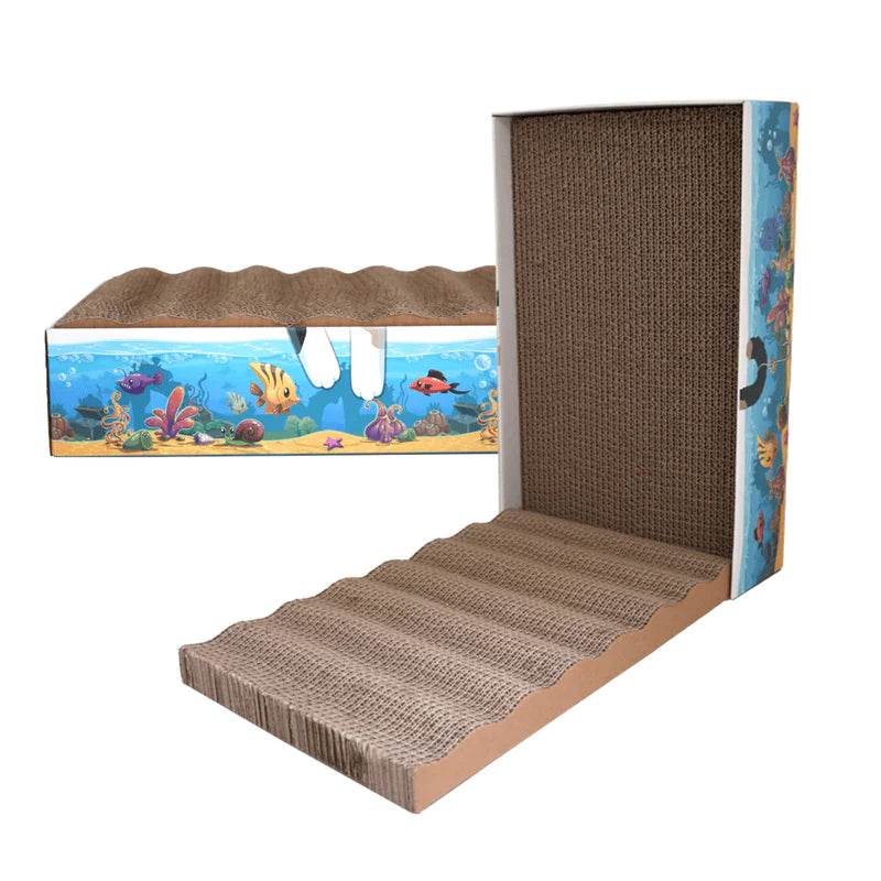 Croci - Tiragraffi in Cartone Multiscratcher 3in1 per Gatti 48x28x10 cm