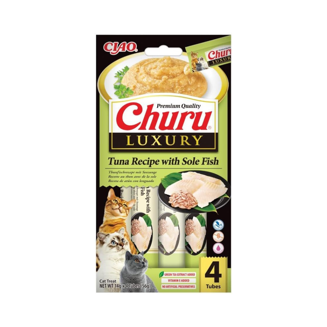 churu luxury gatto, snack cremoso gatto premium, churu 4x14g gatto, crema gatto snack, premio gatto churu, inaba ciao