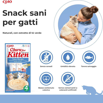 Inaba Ciao - Churu Kitten Snack in Crema per Gatti Cuccioli 4x14 g