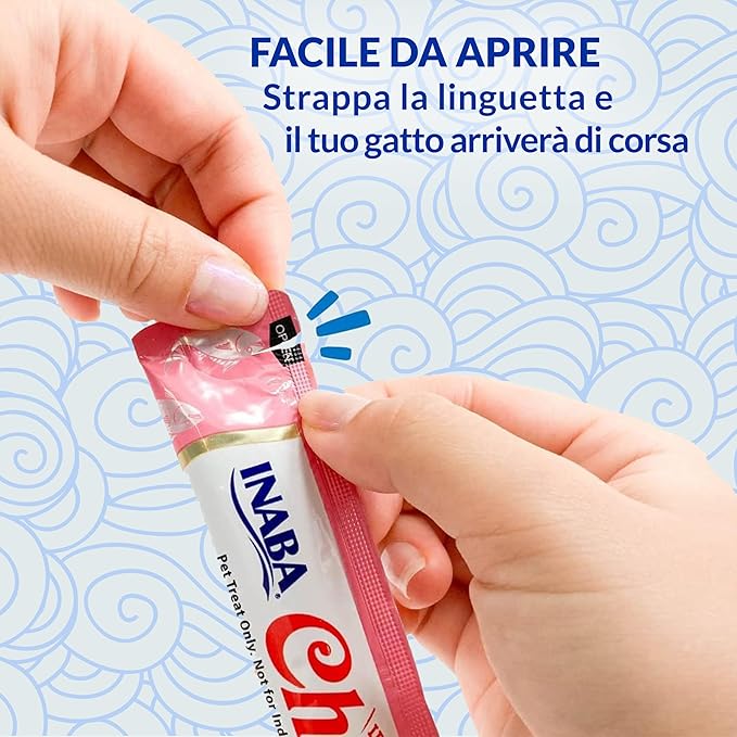 snack cremoso per gatti, Inaba Ciao Churu, topping umido per gatti, snack grain free gatti, snack idratante per gatti, snack antipalline pelo gatti, cibo umido naturale per gatti, snack con taurina gatti
