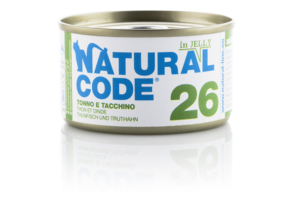 Natural Code - Lattine di Umido Complementare Naturale in Gelatina per Gatti Adulti Jelly 85g