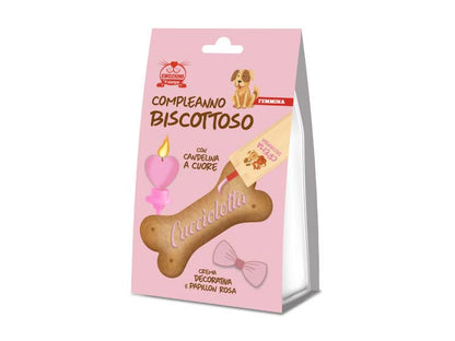 Compleanno Biscottoso con Candelina, Crema Decorativa e Papillon per Cani - Emozioni a 4 Zampe