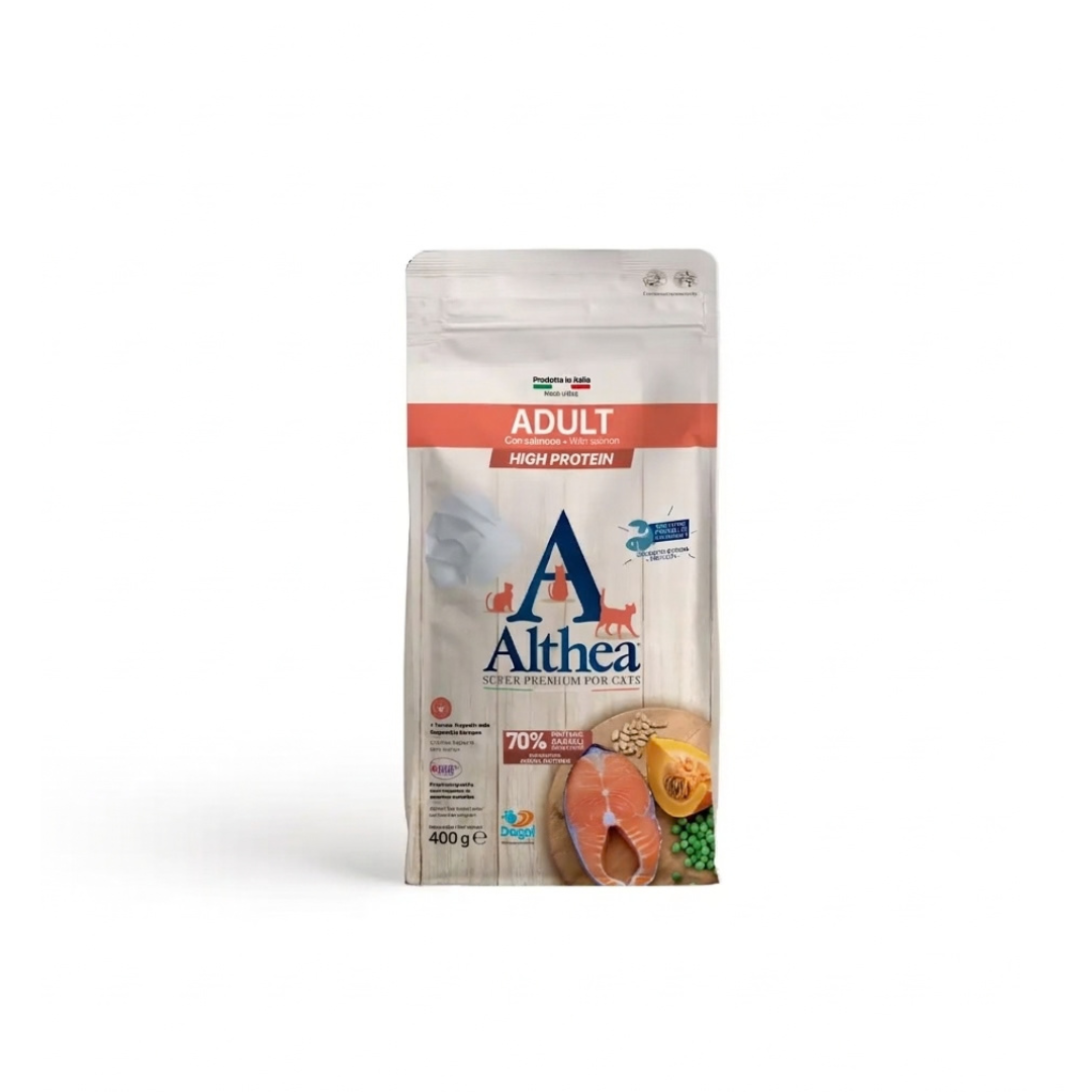 crocchette Althea gatto, Althea Adult Super Premium, crocchette gatto adulto, cibo secco per gatti adulti, crocchette gatto manzo, crocchette gatto salmone, alimento completo gatto adulto, crocchette gatto con zucca, crocchette gatto con riso, Althea gatto 400 g, cibo per gatti Super Premium