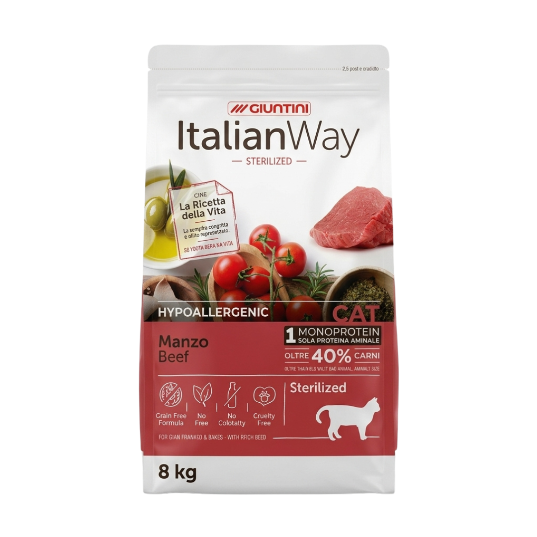 Crocchette Monoproteiche Gatto Sterilizzato ItalianWay con Manzo