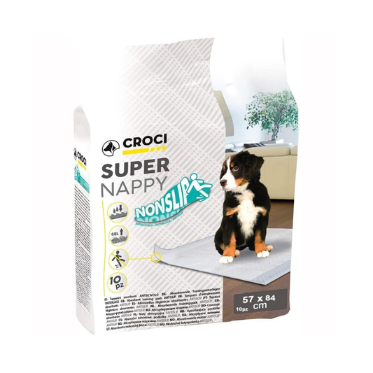 Croci Tappetini per Cani Antiscivolo Super Nappy Nonslip 57x84 cm 10 pezzi