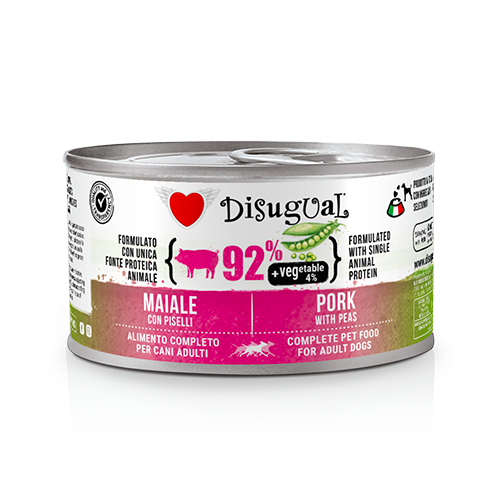 Disugual - Lattina Umido Paté per Cani Adulti 92% Carne 4% Verdura +Vegetable 150g