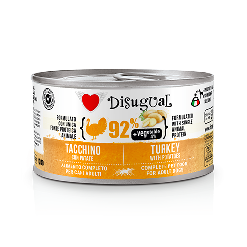 Disugual - Lattina Umido Paté per Cani Adulti 92% Carne 4% Verdura +Vegetable 150g