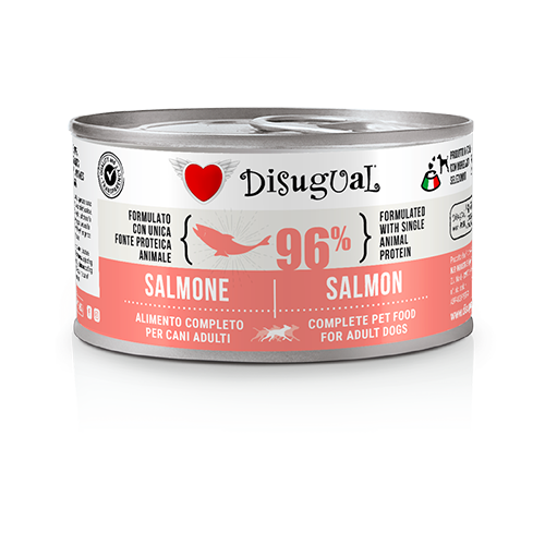 Disugual - Lattina Umido Monoproteico Senza Cereali Paté Cani Adulti 96% Grain Free 150g