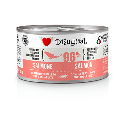 Disugual - Lattina Umido Monoproteico Senza Cereali Paté Cani Adulti 96% Grain Free 150g