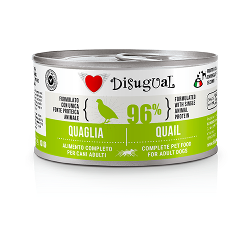 Disugual - Lattina Umido Monoproteico Senza Cereali Paté Cani Adulti 96% Grain Free 150g