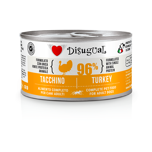 Disugual - Lattina Umido Monoproteico Senza Cereali Paté Cani Adulti 96% Grain Free 150g