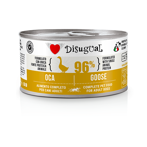 Disugual - Lattina Umido Monoproteico Senza Cereali Paté Cani Adulti 96% Grain Free 150g