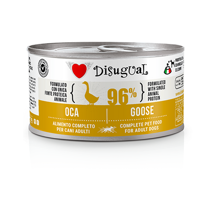 Disugual - Lattina Umido Monoproteico Senza Cereali Paté Cani Adulti 96% Grain Free 150g