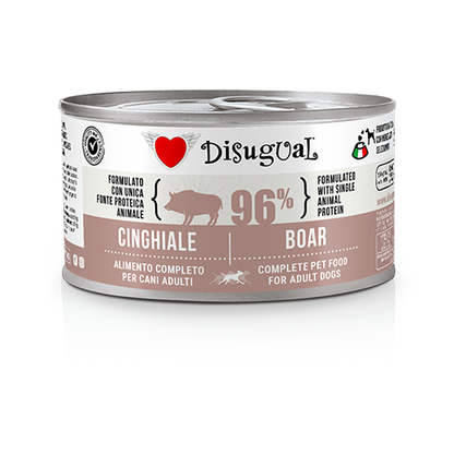 Disugual - Lattina Umido Monoproteico Senza Cereali Paté Cani Adulti 96% Grain Free 150g