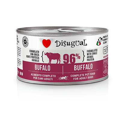 Disugual - Lattina Umido Monoproteico Senza Cereali Paté Cani Adulti 96% Grain Free 150g