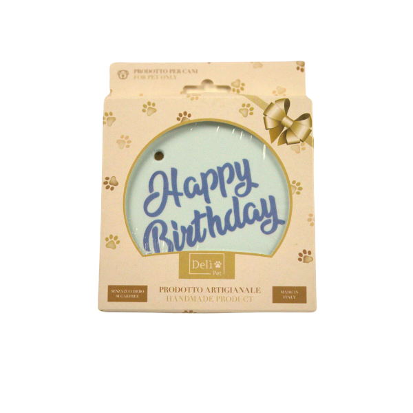 torta di compleanno per cani, dolce per cani Delì Pet, snack artigianale per cani, torta cane compleanno naturale, dolcetto per cani senza zuccheri, alimento festivo per cani, delì pet torta per cani, regalo compleanno per cani, cibo naturale artigianale per cani
