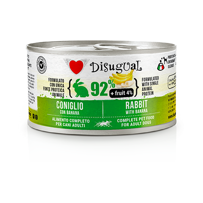 Disugual - Lattina Umido Paté per Cani Adulti 92% Carne 4% Frutta +Fruit 150g