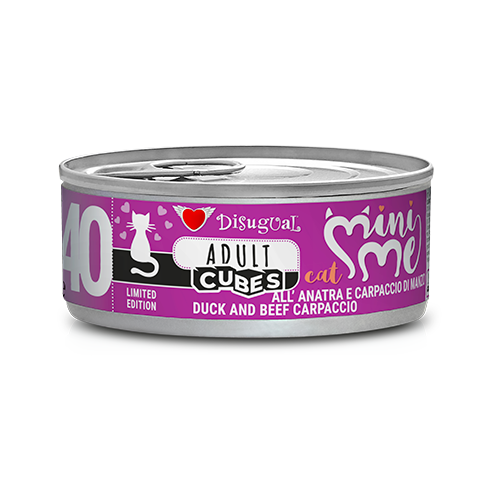 Disugual MiniMe Cubes Adult, Paté con cubetti gatti adulti, Alimento umido per gatti gluten free, Paté gatti alta carne Italia, Umido gatto texture cubes, Cibo umido adulti qualità premium