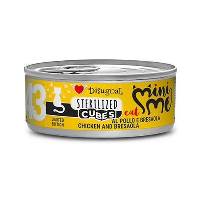 Disugual Mini Me Cubes Sterilized, Paté gatti sterilizzati 85g, Umido gluten free per gatti sterilizzati, Alimento completo gatti sterilizzati Italia, MiniMe Cubes pollo bresaola gatti sterilizzati, Ricetta senza conservanti per gatto sterilizzato, Umido paté con cubetti per felini sterilizzati