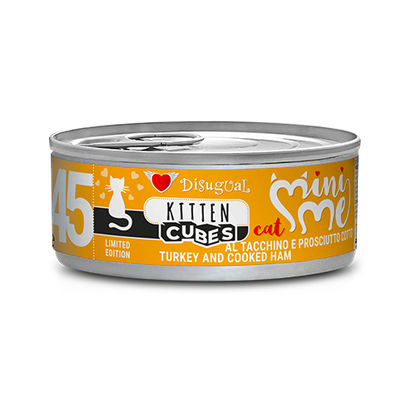 Disugual MiniMe Cubes Kitten, Paté con cubetti gattini 85 g, Umido senza glutine per cuccioli, Alimento completo Kitten Made in Italy, Paté gattino alta carne, Umido kitten texture cubes, Cibo umido per gatto in crescita