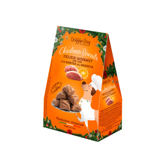 Doggye Bag Christmas Biscuits, biscotti natalizi per cani, snack artigianali cani anatra, biscotti cotti al forno cane, delizie gourmet cane, biscotti per cani, biscotti per cane