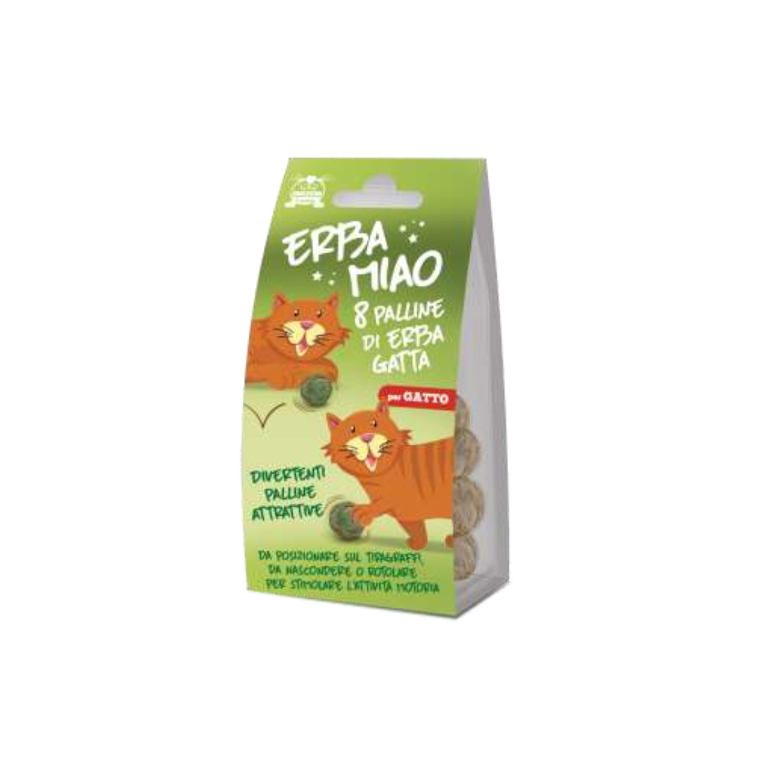 palline erba gatta, erba gatta per gatto, gioco naturale gatto, snack erba gatta gatto, stimolante naturale gatto