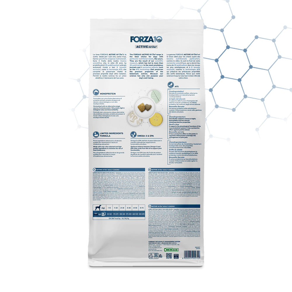 Forza 10 crocchette cane, Forza 10 Condro Active, crocchette articolazioni cane, cibo dietetico cane problemi articolari, Active Vet Diet cane, Forza 10 crocchette veterinarie