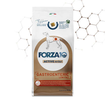 Forza 10 crocchette cane, Forza 10 Gastroenteric Low Fat, crocchette cane pancreatite, cibo dietetico pancreatite cane, dieta low fat cane, Forza 10 Active Vet Diet cane