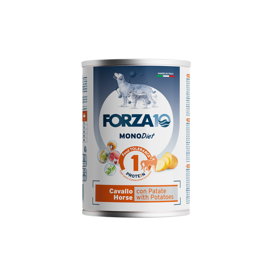 Forza 10 mono diet cane, umido cane monoproteico, patè ipoallergenico cane, cibo umido intolleranze cane, Forza 10 dieta veterinaria, forza 10 umido cane
