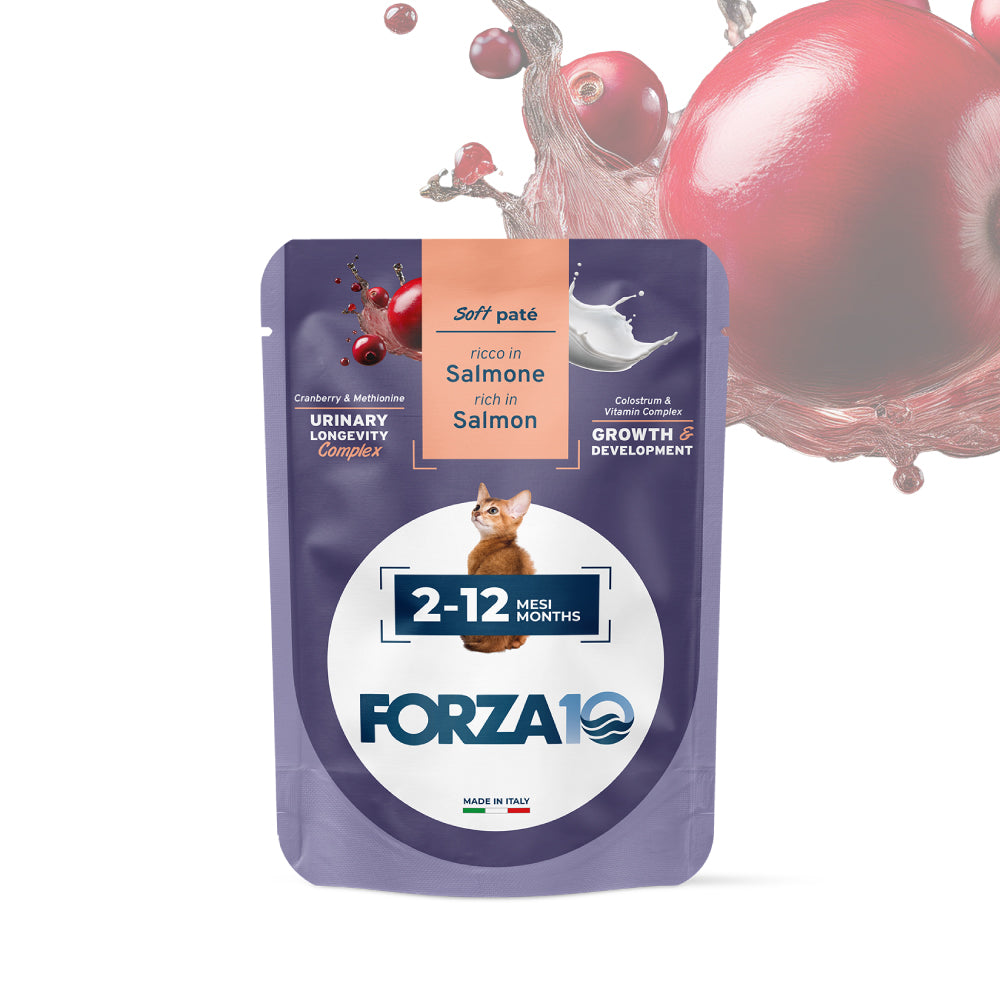 Forza10 Kitten Salmone Soft Paté Linea Botanic Cat Urinary Longevity 80g
