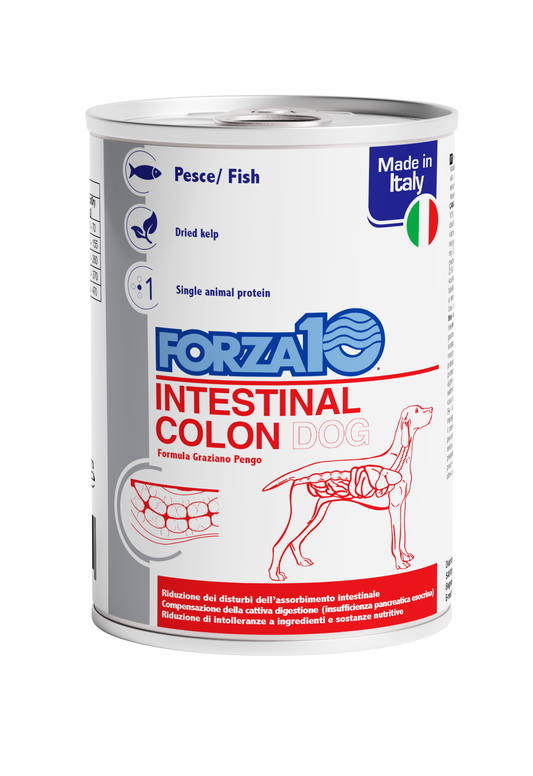Forza10 Intestinal Colon 390g, Cibo umido per cani con problemi intestinali, Alimento dietetico per cani disturbi intestinali, Forza10 umido intestinale cane, Cibo per cani con colon irritabile, Dieta veterinaria intestinale cane, Forza10 cane disturbi digestivi, Mangime per cani con problemi di digestione, Cibo umido veterinario per cani adulti, Forza10 Intestinal Colon cane